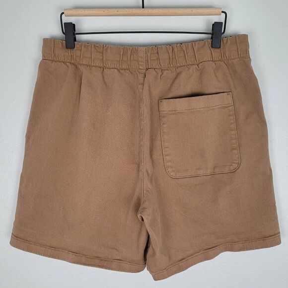 Everlane The Easy Short Organic Cotton Stretch Twill Elastic Waist Brown Size M - Picture 3 of 11